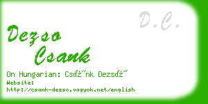 dezso csank business card